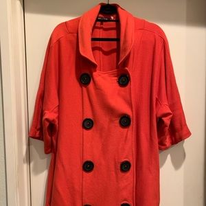 Nic + Zoe Red-Orange 3/4 Sleeve, Sweatshirt Peacoat